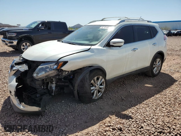 2016 Nissan Rogue SL with VIN 5N1AT2MT7GC922863, listed as a Copart auction lot 52781605 with 55,315 mi miles and Salvage Title. Bid and sale history available at carsss.com. Image 1.