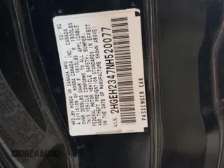 1992 Honda Civic z VIN 2HGEH2347NH520077, wystawiony jako Copart lot #58972595 z przebiegiem 62 968 mil mil oraz Szkoda całkowita • Salvage title. Historia ofert i sprzedaży dostępna na DreamBid. Obrazek 13.