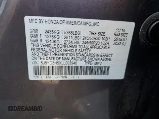 2020 Acura MDX w/Technology Pkg with VIN 5J8YD3H5XLL003940, listed as a Copart auction lot 66971654 with 0 mi miles and Salvage Title. Bid and sale history available at carsss.com. Image 15.