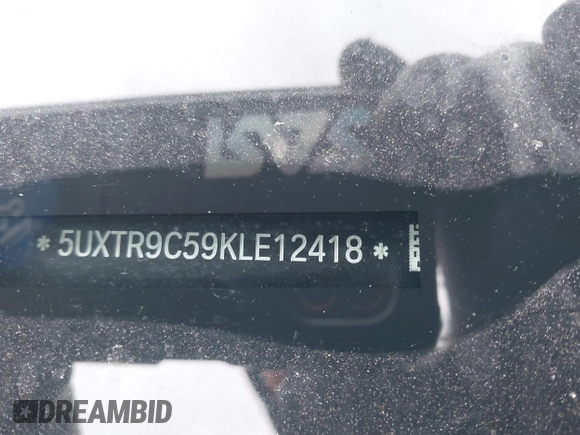 2019 BMW X3 xDrive30i with VIN 5UXTR9C59KLE12418, listed as a IAAI auction lot 41978592 with 48,095 mi miles and . Bid and sale history available at DreamBid. Image 17.