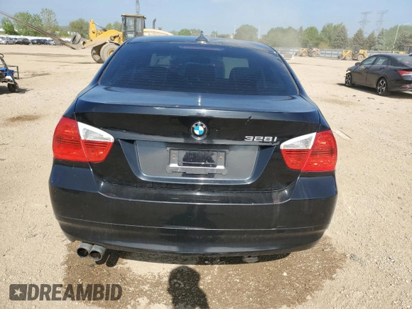 2007 BMW 3 Series 328i with VIN WBAVC53567FZ81411, listed as a Copart auction lot 56689235 with 143,823 mi miles and Salvage title. Bid and sale history available at DreamBid. Image 6.