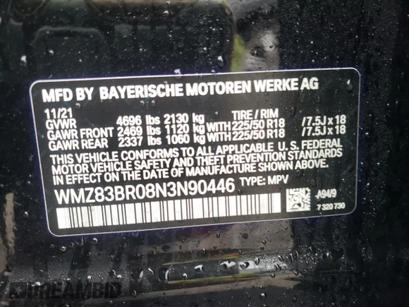 2022 MINI Countryman Cooper S with VIN WMZ83BR08N3N90446, listed as a Copart auction lot 47821885 with 23,147 mi miles and Salvage title. Bid and sale history available at DreamBid. Image 14.