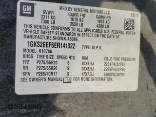 2014 GMC Yukon Denali with VIN 1GKS2EEF6ER141322, listed as a Copart auction lot 47565585 with 155,321 mi miles and Salvage Title. Bid and sale history available at carsss.com. Image 16.