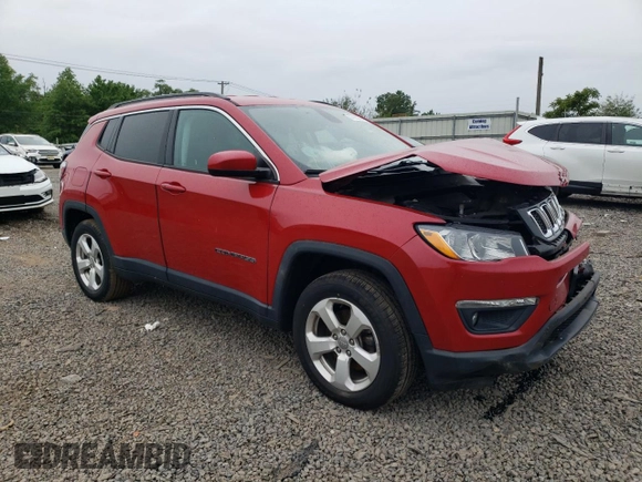 2019 Jeep Compass Latitude with VIN 3C4NJDBB7KT735802, listed as a Copart auction lot 57726275 with 58,660 mi miles and Salvage title. Bid and sale history available at DreamBid. Image 4.