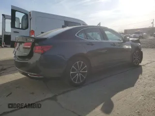 2015 Acura TLX V6 Tech with VIN 19UUB3F59FA007808, listed as a Copart auction lot 48681395 with 0 mi miles and Salvage Title. Bid and sale history available at carsss.com. Image 3.