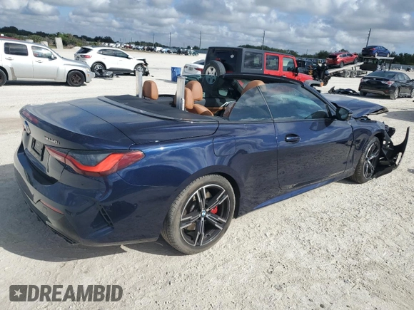 2023 BMW 4 Series M440i with VIN WBA53AT03PCL15153, listed as a Copart auction lot 85457074 with Not Provided miles and Salvage Title. Bid and sale history available at DreamBid. Image 3.