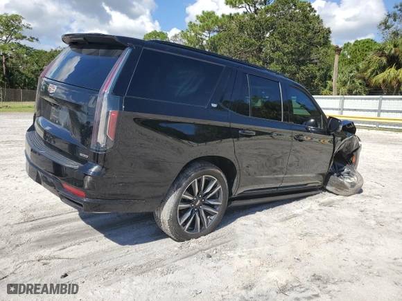 2023 Cadillac Escalade 4WD Sport with VIN 1GYS4FKLXPR110240, listed as a Copart auction lot 76880464 with 48,226 mi miles and Non Repairable. Bid and sale history available at carsss.com. Image 3.