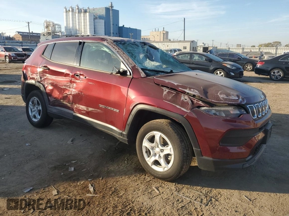 2022 Jeep Compass Sport with VIN 3C4NJDAB7NT221115, listed as a Copart auction lot 76898554 with 16,776 mi miles and Salvage title. Bid and sale history available at DreamBid. Image 4.