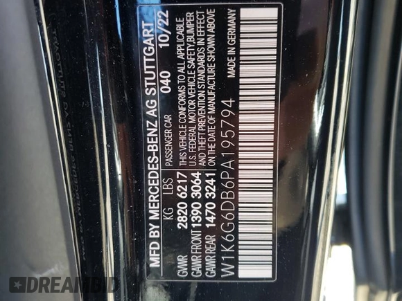 2023 Mercedes-Benz S 500 z VIN W1K6G6DB6PA195794, wystawiony jako Copart lot #46353265 z przebiegiem 35 416 mil mil oraz Szkoda całkowita • Salvage title. Historia ofert i sprzedaży dostępna na DreamBid. Obrazek 13.