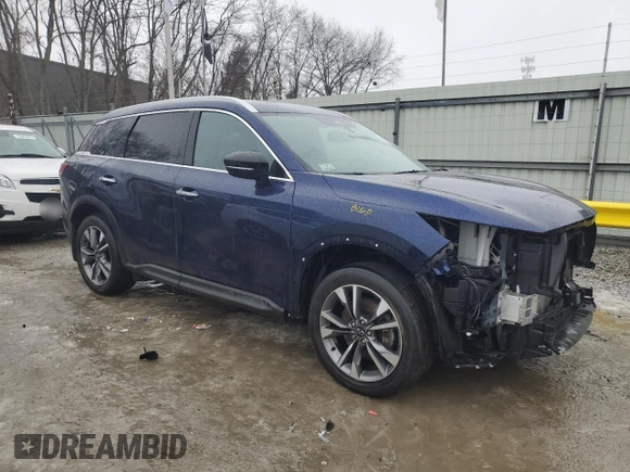 2022 Infiniti QX60 Luxe with VIN 5N1DL1FS6NC330038, listed as a Copart auction lot 43264245 with 28,453 mi miles and Salvage title. Bid and sale history available at DreamBid. Image 4.