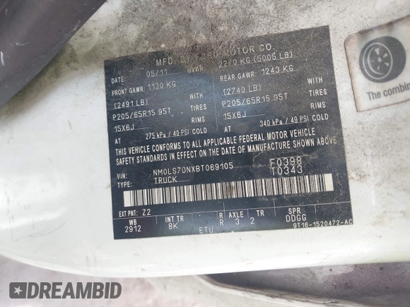 2011 Ford Transit Connect XLT с VIN NM0LS7DNXBT069105, выставлен на аукционе IAAI как лот 42449581 с пробегом 220 949 миль миль и . История ставок и продаж доступна на DreamBid. Изображение 9.