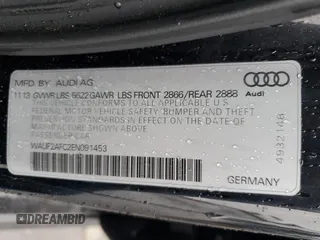 2014 Audi S6 Prestige with VIN WAUF2AFC2EN091453, listed as a Copart auction lot 43369445 with 111,502 mi miles and Salvage Title. Bid and sale history available at carsss.com. Image 14.