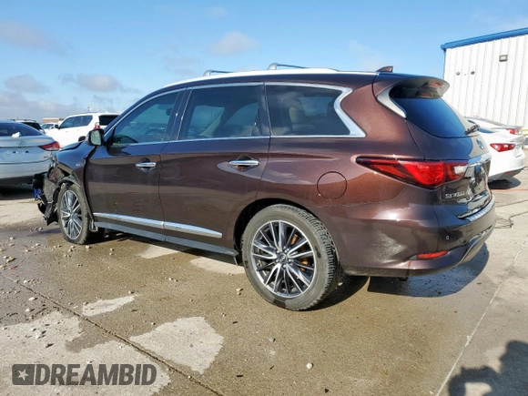 2019 Infiniti QX60 Pure with VIN 5N1DL0MN0KC504592, listed as a Copart auction lot 57896385 with 99,185 mi miles and Salvage title. Bid and sale history available at DreamBid. Image 2.