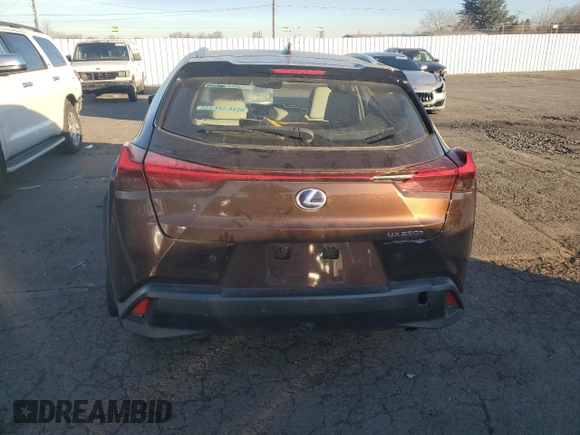 2019 Lexus UX with VIN JTHU9JBH8K2019644, listed as a Copart auction lot 42189425 with 41,704 mi miles and Salvage Title. Bid and sale history available at carsss.com. Image 6.
