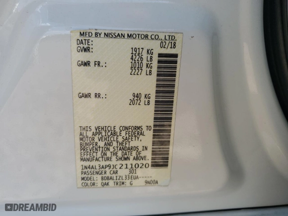 2018 Nissan Altima 2.5 SV with VIN 1N4AL3AP9JC211020, listed as a Copart auction lot 51878255 with 74,431 mi miles and Salvage Title. Bid and sale history available at carsss.com. Image 15.