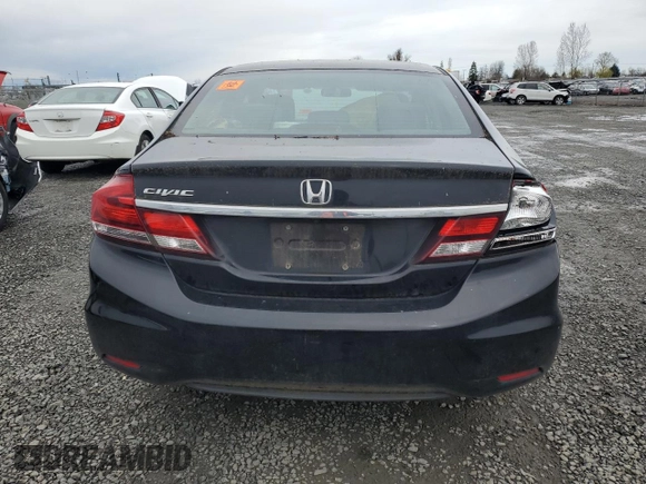 2015 Honda Civic Sedan LX with VIN 19XFB2E55FE071473, listed as a Copart auction lot 49604395 with 255,389 mi miles and Salvage Title. Bid and sale history available at carsss.com. Image 6.