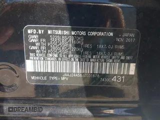 2018 Mitsubishi Outlander SEL with VIN JA4J24A56JZ031678, listed as a IAAI auction lot 38897134 with 146,701 mi miles and . Bid and sale history available at DreamBid. Image 9.