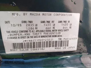 1999 Mazda MX-5 Miata with VIN JM1NB3539X0123231, listed as a IAAI auction lot 42314156 with 154,755 mi miles and . Bid and sale history available at DreamBid. Image 9.