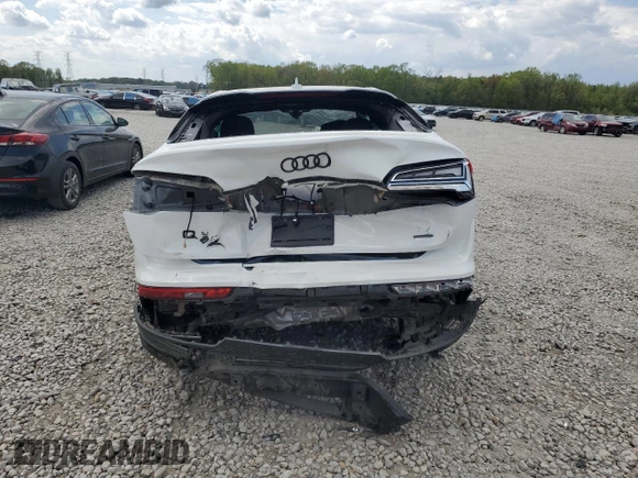 2023 Audi Q5 Sportback S line Premium Plus with VIN WA15AAFYXP2177153, listed as a Copart auction lot 52796865 with Not provided miles and Salvage title. Bid and sale history available at DreamBid. Image 6.