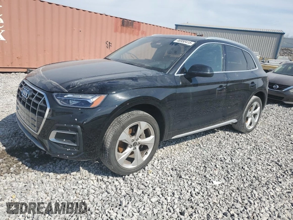 2021 Audi Q5 Premium Plus with VIN WA1BAAFY8M2082461, listed as a Copart auction lot 46950415 with Not provided miles and Salvage title. Bid and sale history available at DreamBid. Image 1.