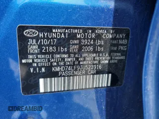 2018 Hyundai Elantra SE z VIN KMHD74LF9JU523916, wystawiony jako Copart lot #53698615 z przebiegiem 105 028 mil mil oraz Szkoda całkowita • Salvage title. Historia ofert i sprzedaży dostępna na DreamBid. Obrazek 15.