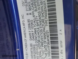 2018 Honda Accord Sedan Sport 1.5T with VIN 1HGCV1F36JA140721, listed as a Copart auction lot 48481665 with 49,577 mi miles and Clean Title. Bid and sale history available at carsss.com. Image 12.