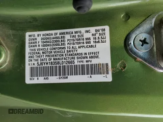 2008 Honda Element LX with VIN 5J6YH18358L012665, listed as a Copart auction lot 88734475 with Not Provided miles and Salvage Title. Bid and sale history available at DreamBid. Image 13.