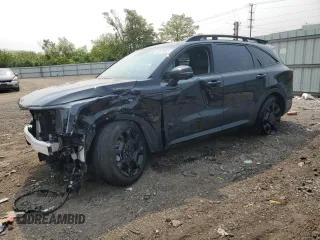 2025 Kia Sorento X-Line SX Prestige with VIN 5XYRKDJFXSG322041, listed as a Copart auction lot 58872465 with 5,697 mi miles and Salvage title. Bid and sale history available at DreamBid. Image 1.