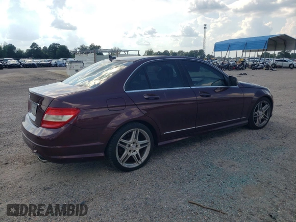 2009 Mercedes-Benz C 300 Sport with VIN WDDGF54X39R053551, listed as a Copart auction lot 62037465 with 175,372 mi miles and Salvage title. Bid and sale history available at DreamBid. Image 3.
