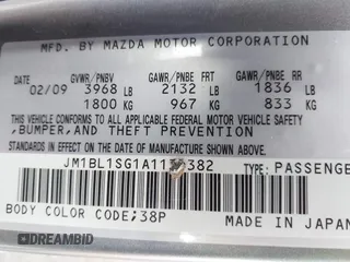 2010 Mazda 3 i Touring with VIN JM1BL1SG1A1134382, listed as a IAAI auction lot 42258616 with 160,825 mi miles and . Bid and sale history available at DreamBid. Image 9.