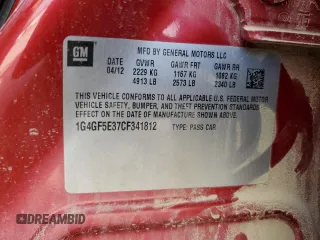 2012 Buick LaCrosse Premium 2 with VIN 1G4GF5E37CF341812, listed as a Copart auction lot 57515515 with 92,836 mi miles and Salvage title. Bid and sale history available at DreamBid. Image 12.