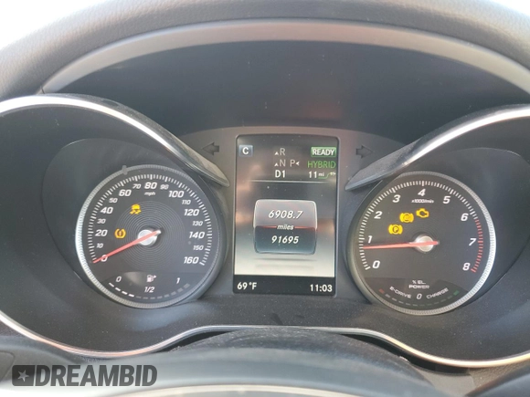 2017 Mercedes-Benz C 350e with VIN 55SWF4HB0HU225441, listed as a Copart auction lot 41779345 with 91,695 mi miles and Salvage Title. Bid and sale history available at DreamBid. Image 9.