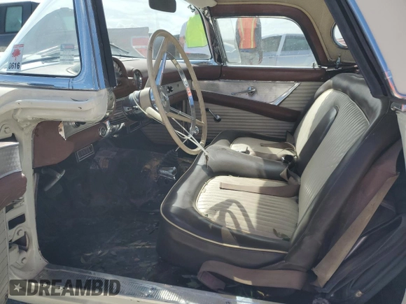 1956 Ford Thunderbird with VIN P6FH266640, listed as a Copart auction lot 76715884 with 12,494 mi miles and Salvage Title. Bid and sale history available at DreamBid. Image 7.