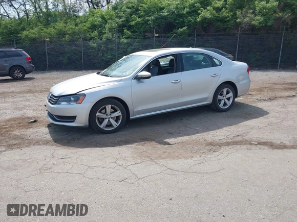 2012 Volkswagen Passat SE with VIN 1VWBP7A32CC101143, listed as a IAAI auction lot 42124955 with 64,843 mi miles. Bid and sale history available at carsss.com. Image 2.