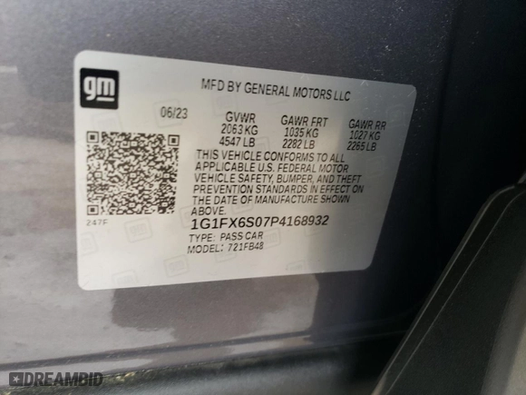 2023 Chevrolet Bolt EV 2LT with VIN 1G1FX6S07P4168932, listed as a Copart auction lot 54790844 with 667 mi miles and Salvage Title. Bid and sale history available at carsss.com. Image 14.