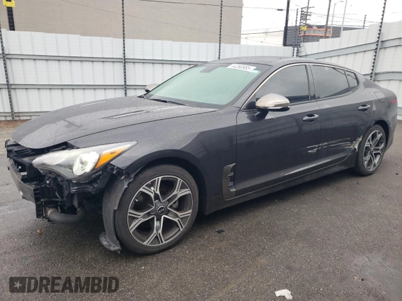 2021 Kia Stinger GT-Line with VIN KNAE15LA6M6094440, listed as a Copart auction lot 44260985 with 51,364 mi miles and Salvage Title. Bid and sale history available at carsss.com. Image 1.