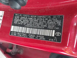2011 Toyota Prius I with VIN JTDKN3DU6B0289624, listed as a IAAI auction lot 40030478 with 268,918 mi miles. Bid and sale history available at carsss.com. Image 9.