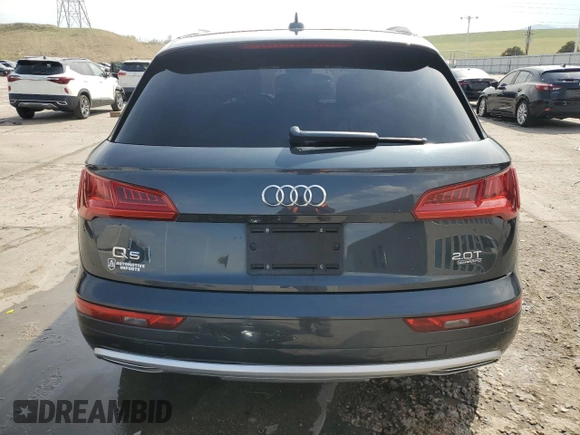 2018 Audi Q5 Premium with VIN WA1ANAFY8J2020313, listed as a Copart auction lot 54078575 with 76,133 mi miles and Salvage Title. Bid and sale history available at DreamBid. Image 6.