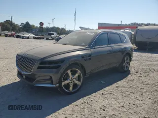 2023 Genesis GV80 with VIN KMUHBDSB0PU111862, listed as a Copart auction lot 77570374 with 24,585 mi miles and Salvage Title. Bid and sale history available at carsss.com. Image 1.