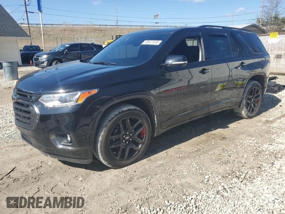 2020 Chevrolet Traverse Premier with VIN 1GNEVKKW3LJ259754, listed as a Copart auction lot 45527334 with 43,057 mi miles and Salvage Title. Bid and sale history available at carsss.com. Image 1.