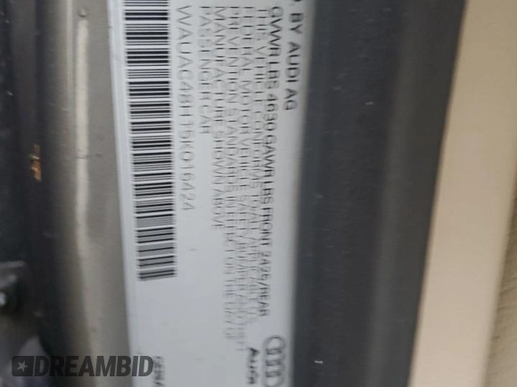 2005 Audi A4 1.8T с VIN WAUAC48H15K016424, выставлен на аукционе Copart как лот 74792574 с пробегом 74 077 миль миль и Списание • Salvage title. История ставок и продаж доступна на DreamBid. Изображение 13.
