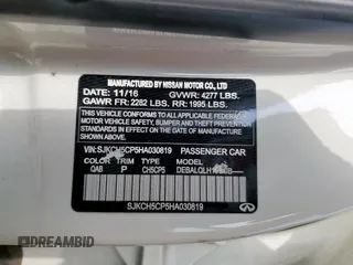 2017 Infiniti QX30 Sport with VIN SJKCH5CP5HA030819, listed as a Copart auction lot 57794385 with 120,922 mi miles and Salvage title. Bid and sale history available at DreamBid. Image 14.