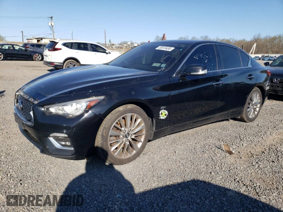 2018 Infiniti Q50 Luxe with VIN JN1EV7AR6JM443389, listed as a Copart auction lot 53515455 with 132,762 mi miles and Clean title. Bid and sale history available at DreamBid. Image 1.