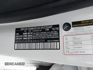 2019 Mercedes-Benz S 450 z VIN WDDUG6EB5KA466259, wystawiony jako IAAI lot #41187193 z przebiegiem Nie podano mil oraz . Historia ofert i sprzedaży dostępna na DreamBid. Obrazek 9.