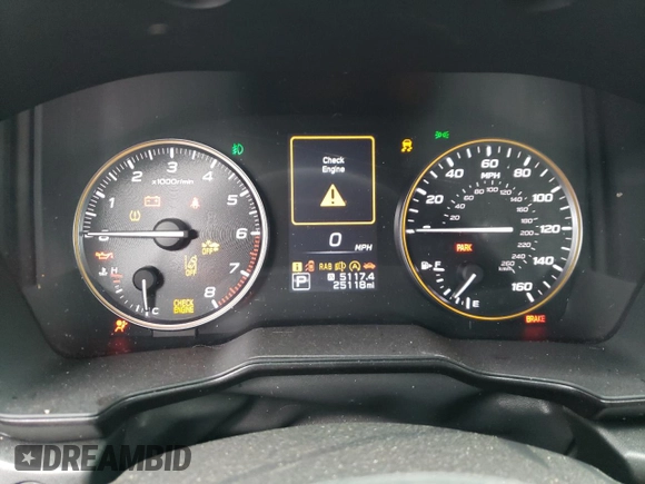 2022 Subaru Outback Wilderness with VIN 4S4BTGUD0N3259045, listed as a Copart auction lot 54674014 with 25,118 mi miles and Salvage title. Bid and sale history available at DreamBid. Image 9.