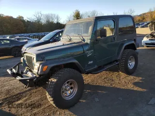1999 Jeep Wrangler Sport with VIN 1J4FY19S5XP482053, listed as a Copart auction lot 75925774 with 112,503 mi miles and Salvage Title. Bid and sale history available at carsss.com. Image 1.