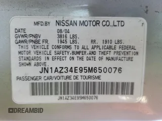 2005 Nissan 350Z Touring with VIN JN1AZ34E95M650076, listed as a Copart auction lot 46867965 with 135,122 mi miles and Clean Title. Bid and sale history available at DreamBid. Image 12.