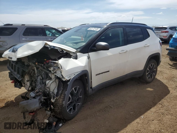 2020 Jeep Compass Trailhawk with VIN 3C4NJDDB4LT159505, listed as a Copart auction lot 53172135 with 80,722 mi miles and Salvage title. Bid and sale history available at DreamBid. Image 1.
