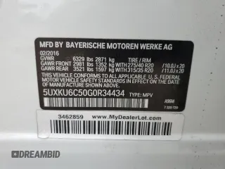 2016 BMW X6 xDrive50i z VIN 5UXKU6C50G0R34434, wystawiony jako Copart lot #44706075 z przebiegiem Nie podano mil oraz Szkoda całkowita • Salvage title. Historia ofert i sprzedaży dostępna na DreamBid. Obrazek 14.