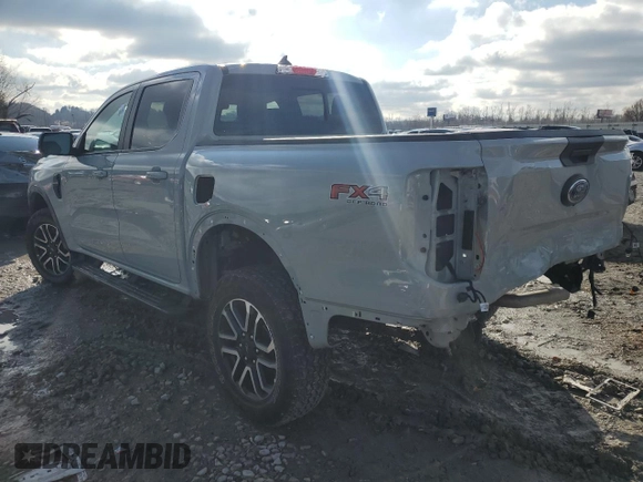 2024 Ford Ranger Lariat with VIN 1FTER4KH0RLE20102, listed as a Copart auction lot 85329524 with 7,752 mi miles and Salvage title. Bid and sale history available at DreamBid. Image 2.